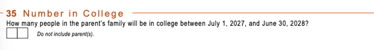 FAFSA Parent Number In College