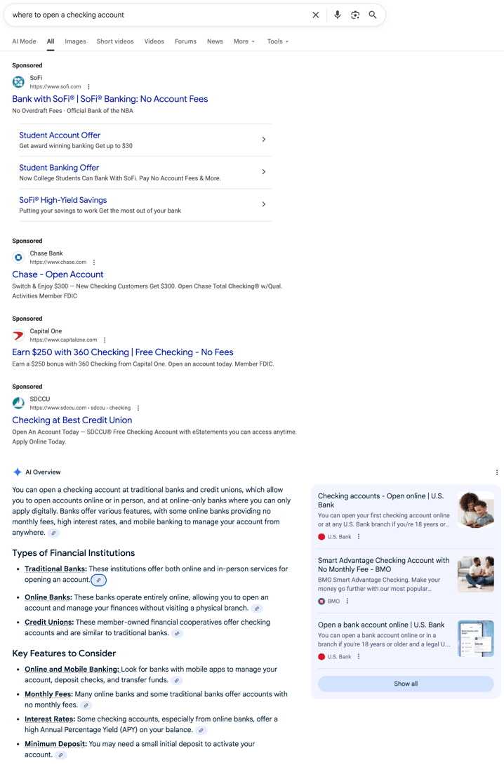 where to open a checking account Where to open a checking account | Screenshot by The College Investor