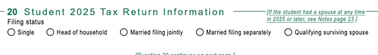 Student Tax Filing Status