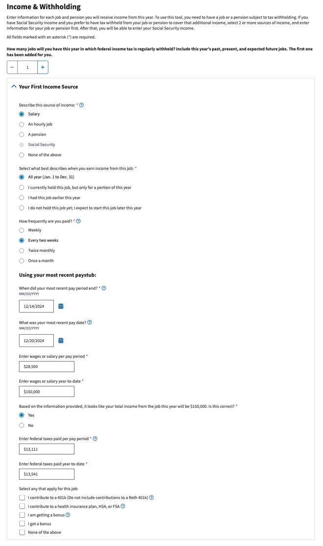 W9 Income Tax Withholding Income | Source: IRS