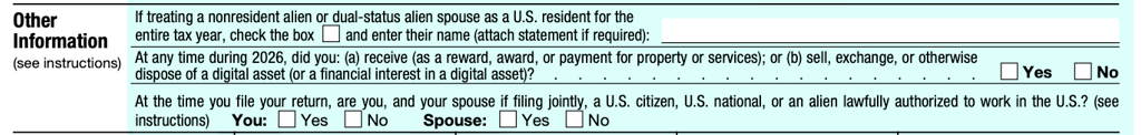 Draft 1040 Citizenship Questions