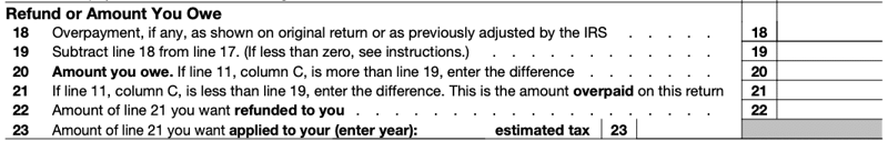 1040-X Refund or Owe | Source: IRS