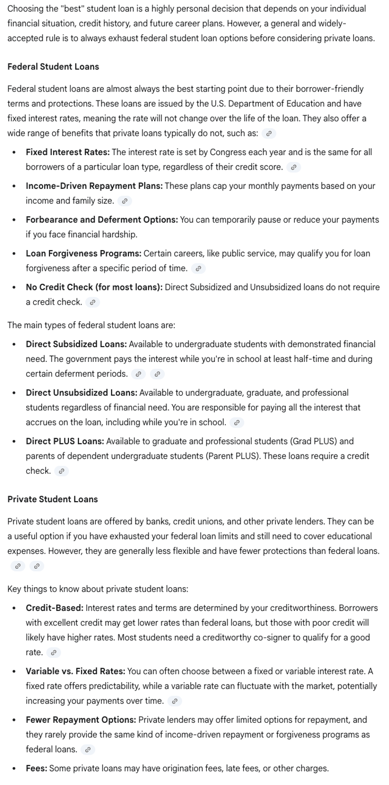Google Gemini Answer | Screenshot By The College Investor