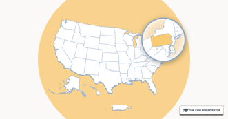 CollegeInvestor_1200x627_Infographic_ 50 + 2 Individual State Call Outs_Pennsylvania Pennsylvania Student Loan