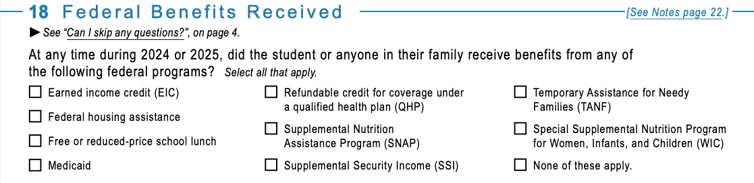 Student Federal Benefits Student Federal Benefits | Source: FAFSA