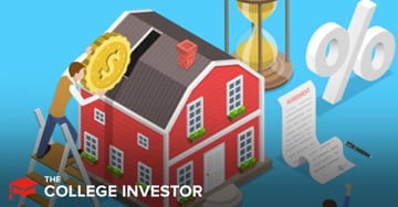 Paperstac This image features a vibrant red, two-story house with multiple white-framed windows, each adorned with a green window box, depicted in an isometric style against a bright blue background. Above the house, partially obscured, are the words "INVEST IN MORTGAGE NOTES" in bold red text, indicating the article's focus on mortgage note investing. To the left, a ladder leans against an unseen structure, while a large magnifying glass with a golden coin inside, symbolizing financial examination and investment, is visible in the upper left. On the right, a roll of white tape and a document with illegible text represent the administrative and transactional aspects of buying or selling mortgage notes. This visual composition highlights Paperstac as a digital platform that links buyers and sellers, facilitating online transactions for this investment asset, and providing a modern marketplace for an historically complex investment class.
