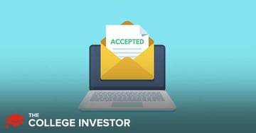 Iowa student loan This image features a modern silver laptop with a golden-yellow envelope emerging from its screen, set against a calming teal background. Inside the open envelope, a white document is visible, clearly displaying the word "ACCEPTED" in prominent green capital letters, signifying an acceptance letter. This visual metaphor directly relates to the article's focus on securing funding for college through private student loans and refinancing options like those offered by ISL Education Lending. The "ACCEPTED" message symbolizes the successful outcome of applying for federal financial aid or supplemental private student loans, helping students achieve their educational goals. The "THE COLLEGE INVESTOR" logo is subtly placed in the bottom left corner.