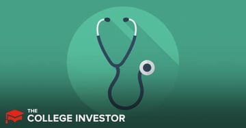 medical residency and relocation loans This image features a teal-green background with a prominent, dark blue stethoscope symbolizing the medical profession. The visual elements collectively emphasize the financial solutions available for aspiring doctors during their residency and relocation phases. The stethoscope's presence reinforces the medical context, while the clear text immediately informs readers about the specific financial products discussed, such as private student loans designed to cover costs beyond traditional education expenses like application fees, interview travel, moving, and textbooks for medical residents.
