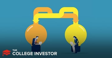 RoyaltyExchange Review This vibrant illustration depicts the concept of the Royalty Exchange marketplace, where artists and investors connect. On the left, a businessman in a suit diligently works on a laptop, situated within a large, glowing orange lightbulb, symbolizing an investor or buyer of royalties. On the right, a businesswoman also uses a laptop, seated inside a bright yellow lightbulb, representing an artist or seller of royalties. Two intertwined, flowing pipes, one orange and one yellow, connect the tops of the lightbulbs, with arrows indicating a two-way exchange of value, such as money and musical NFT. This visually represents the platform's role in facilitating high-yield investments in music catalogs and other intellectual property. The "The College Investor" logo is prominently displayed in the bottom left corner against a solid blue background, underscoring the article's focus on financial insights for investors.