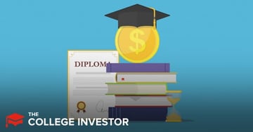 TWFBBETTER_LOAN This illustrative image features a stack of five academic books with a golden coin featuring a prominent dollar sign resting on top, capped by a black graduation mortarboard. To the left, a rolled-up diploma with a gold seal is displayed, symbolizing educational achievement. On the far right, a small hourglass suggests the passage of time or impending deadlines related to financial obligations. The background is a solid, vibrant blue, drawing focus to the central elements. At the bottom left, the logo for "The College Investor" is visible, with a red graduation cap icon. The image visually represents the financial aspects of higher education, specifically student loans, and is highly relevant to the article discussing student loan servicers like FedLoan Servicing, Granite State Management and Resources, and Navient withdrawing from federal student loan programs.