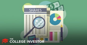 This detailed graphic visually represents the concept of investing in InfraShares, a crowdfunding platform for infrastructure projects, set against a green background. The central focus is a document titled "SHARES" with lines of text resembling a ledger, suggesting financial records and investment opportunities. A large magnifying glass prominently placed over this document symbolizes careful review and analysis of these shares, aligning with the article's purpose of providing an "InfraShares review." To the right, another document displays a colorful pie chart and bar graphs, representing diverse financial data, portfolio diversification, and potential returns from infrastructure investments. Above these documents, stacks of dollar bills with prominent dollar signs signify the financial rewards and capital involved in such projects. A small calculator sits at the bottom, further emphasizing financial calculations and smart investing. This image effectively illustrates the article's theme of making large infrastructure project investments accessible to the average investor through platforms like InfraShares.