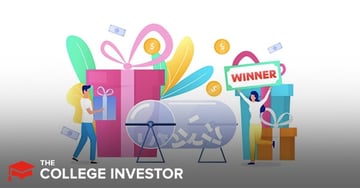 This vibrant, illustrated image visually represents a "PrizeRebel review," a popular paid survey site, by showcasing various elements associated with earning rewards and winning. On the right side, a happy woman with outstretched arms holds a bright green and white sign boldly declaring "WINNER" in red lettering, symbolizing the successful redemption of cash or gift cards through platforms like PrizeRebel. The background is filled with an array of colorful, abstract shapes and icons, including large, flowing yellow leaves, soft pink and blue geometric forms, and a faint golden coin, suggesting the diverse opportunities and digital nature of online tasks. Prominently featured are large, transparent purple and silver circular shapes, reminiscent of game wheels or virtual tokens, further emphasizing the theme of earning and prizes. The overall design conveys a sense of excitement and achievement, directly connecting to the article's discussion of PrizeRebel as a flexible side hustle for college kids, young adults, or anyone looking to make extra money by taking surveys, completing offers, or watching videos to earn PayPal cash, bitcoin, and gift cards.