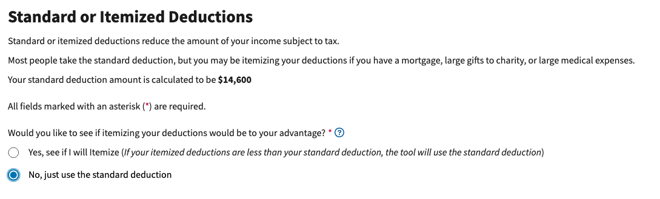 Standard Deduction Standard Deduction | Source: IRS