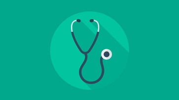 This image features a teal-green background with a prominent, dark blue stethoscope symbolizing the medical profession. Above the stethoscope, red and white text reads "WHERE TO FIND MEDICAL RESIDENCY AND RELOCATION LOANS," directly referencing the article's core topic. The visual elements collectively emphasize the financial solutions available for aspiring doctors during their residency and relocation phases. The stethoscope's presence reinforces the medical context, while the clear text immediately informs readers about the specific financial products discussed, such as private student loans designed to cover costs beyond traditional education expenses like application fees, interview travel, moving, and textbooks for medical residents.