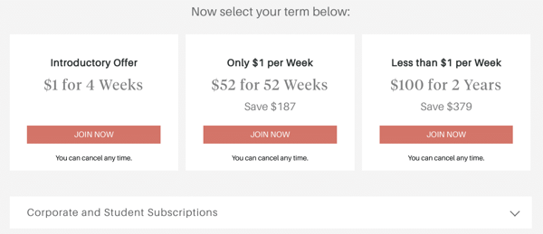Barron's sign-up process