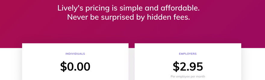 Lively HSA Review: pricing | Source: The College Investor