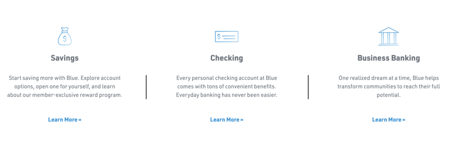 Blue Federal Credit Union Review review: product offerings