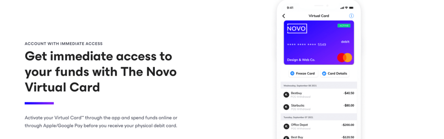 Novo virtual card Novo virtual card