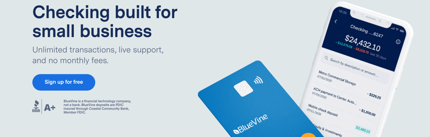BlueVine checking review | Source: The College Investor