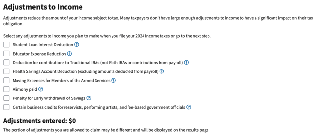 Adjustments TO Income Adjustments TO Income | Source: IRS