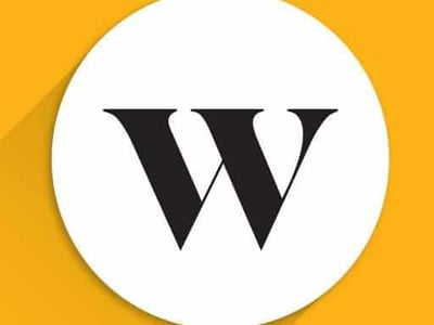 A prominent, centered image features a bold, capitalized letter "W" in a classic serif font, rendered in black. This "W" is enclosed within a crisp white circular background, creating a clean and striking emblem. The white circle itself is set against a vibrant, solid yellow background, which provides a strong contrast and makes the central design pop. A subtle yet noticeable shadow extends from the bottom and right side of the white circle, giving the entire graphic a slight three-dimensional effect and depth. This visual representation serves as the iconic logo for Wealthsimple, a popular automated investing platform and robo-advisor mentioned in the accompanying article, which caters to Canadian investors with services like stock and crypto trading, and managed portfolios.