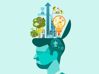 This detailed illustration, set against a light blue background, visually represents the comprehensive nature of the ThinkorSwim trading platform, as discussed in "ThinkorSwim Review: Is It The Best Trading Platform?". The central image depicts a stylized head, filled with various elements symbolizing the platform's features. On the left side, green trees and lush foliage emerge, suggesting growth and perhaps long-term investment strategies. Towards the center, tall, modern buildings rise, indicative of financial institutions and complex market structures. On the right, a bright, glowing lightbulb with internal circuitry details signifies innovation, smart decisions, and the analytical tools available for active traders. Above these elements, the words "THINKORSWIM REVIEW" are prominently displayed, with "THINKORSWIM" in blue and "REVIEW" in red, clearly linking the image to the article's focus on reviewing this advanced trading platform offered by Charles Schwab.