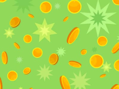 This image features a vibrant green background, transitioning from a brighter lime green at the top to a darker olive green at the bottom. Scattered across the background are numerous yellow and orange coins, depicted as if they are falling or floating, some appearing as full circles and others as ovals to suggest movement and perspective. Interspersed among the coins are various stylized starburst shapes in light yellow and white, adding a celebratory or impactful visual element. In the bottom left corner, the words "THE COLLEGE INVESTOR" are prominently displayed in white, indicating the source of the content. This visual metaphor directly relates to the article's discussion of Public Service Loan Forgiveness (PSLF) reforms by the Biden Administration, symbolizing the potential for financial relief and the "loan forgiveness options" that could benefit public service workers, allowing them to discharge student loans and receive credit toward PSLF.