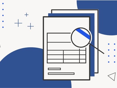 This illustrative image features a stack of tax documents, likely representing the process of filing an amended tax return. The central document, appearing as a generic tax form with lines and boxes, is magnified by a circular lens focusing on a blue diagonal line across a field, symbolizing a correction or amendment being made. The background is composed of various shades of blue with abstract geometric shapes, including a large semi-circle, scattered dots, and a triangular outline, creating a clean, professional, and digital aesthetic. This visual effectively conveys the theme of correcting financial records, specifically addressing how to file an amended tax return using Form 1040-X to fix errors, such as a missing W-2, late 1099, or an unclaimed education credit, as discussed in the article. Source: The College Investor