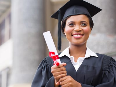 beautiful young afro american graduate holding diploma. Source: The College Investor