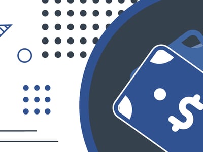 This abstract graphic illustrates the complex decisions involved in handling an inheritance. On the right, a prominent blue banknote with a white dollar sign symbolizes the financial windfall of an inheritance, with other faint blue cards or banknotes behind it, suggesting multiple assets. This money is partially framed by a dark blue and black circular shape, implying financial management or a secure holding. The left side features a white background filled with various minimalist geometric shapes in dark blue and black, including dots, dashed lines, a hollow circle, and a striped triangle, representing the multitude of considerations, steps, and potential complexities. The overall composition conveys the topic of managing a large sum of money wisely after the death of a loved one, emphasizing the financial decisions, like telling others, taking a beat before acting, and avoiding snake oil salesmen as discussed in the article. Source: The College Investor