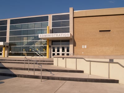 administration entrance for a college | Photo: cfarmer