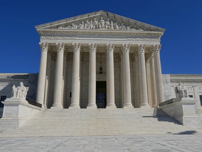 Front facade of the US Supreme Court Building in Washington DC | Photo by PTHamilton