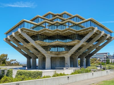 Geisel Library is the main library building of the University of California San Diego Library. It is named in honor of Audrey and Theodor Seuss Geisel. — Photo by bonandbon