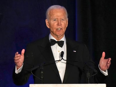 Former President Joe Biden speaks during the National Bar Association's 100th Annual Awards Gala in Chicago, Thursday, July 31, 2025. (AP Photo/Nam Y. Huh)