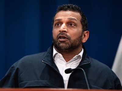 FBI director Kash Patel speaks at a press conference, Thursday, Oct. 23, 2025, in New York. (AP Photo/Angelina Katsanis)
