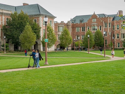 Unidentified individuals on the Danforth Campus of Washington University in St. Louis. — Photo by wolterke