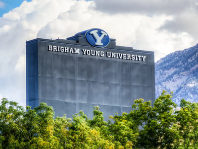 PROVO, UT/USA: LaVell Edwards Stadium on the campus of Brigham Young University. BYU is a private research university.
