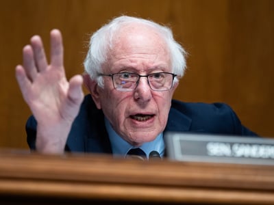 UNITED STATES - FEBRUARY 25: Ranking member Sen. Bernie Sanders, I-Vt., questions Dr. Casey Means, nominee to be surgeon general, during her the Senate Health, Education, Labor and Pensions Committee confirmation hearing in Dirksen building on Wednesday, February 25, 2026. (Tom Williams/CQ Roll Call via AP Images)