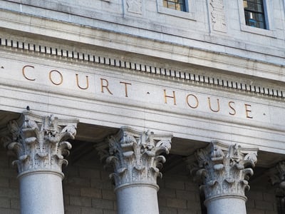 Supreme Court of the United States Exterior with words Court House.