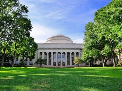 Boston Massachusetts Institute of Technology campus with trees and lawn