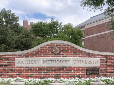 DALLAS, TX/USA: Entrance to Southern Methodist University. SMU is a private research university in Texas.