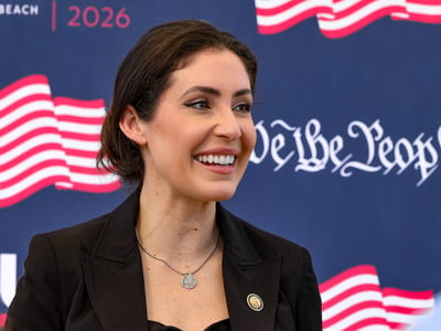 March 20, 2026, Huntington Beach, California, USA: Rep. ANNA PAULINA LUNA (R-FL) speaks to city officials and residents at a GOP fund raising event in Huntington Beach, California. (Credit Image: © Ron Lyon/ZUMA Press Wire)