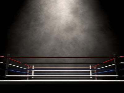 Boxing ring, representing the match up of CIT Bank against competitors. Source: The College Investor