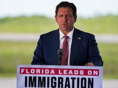 Governor Ron DeSantis holds a press conference at Alligator Alcatraz in Ochopee, Fla., on Thursday, June 25, 2026.