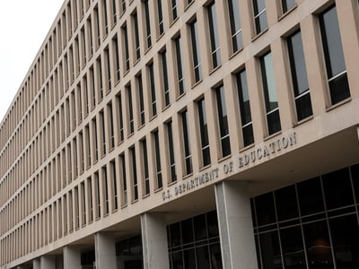 The U.S. Department of Education headquarters as U.S. President Donald Trump's administration is taking steps to dismantle the department, in Washington, D.C., U.S., November 20, 2025. REUTERS/Jonathan Ernst