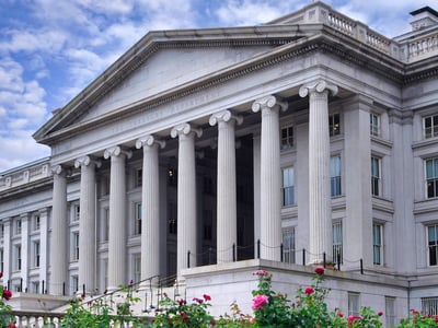 United States Treasury Department, Headquarters building in Washington DC