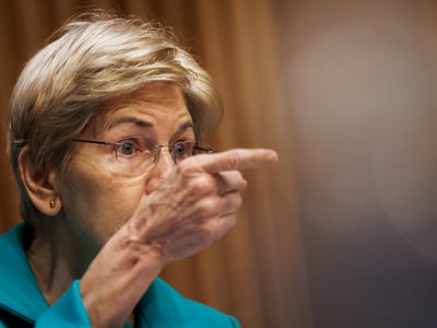 Ranking Member U.S. Sen. Elizabeth Warren (D-MA) questions Russell Vought, the acting Director of the Consumer Financial Protection Bureau, during a Senate Committee on Banking, Housing, and Urban Affairs hearing on July 16, 2026 in Washington, D.C. (Photo by Samuel Corum/Sipa USA)