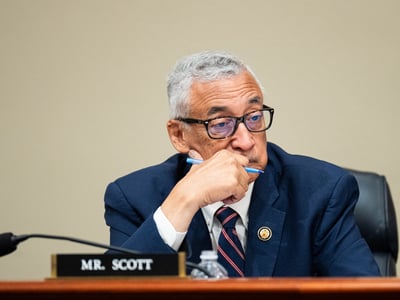 UNITED STATES - JULY 16: Rep. Bobby Scott, D-Va., listens during the House Budget Committee’s markup hearing of the “Concurrent Resolution on the Budget for Fiscal Year 2027” in the Cannon House Office Building on Thursday, July 16, 2026. (Bill Clark/CQ Roll Call/Sipa USA)