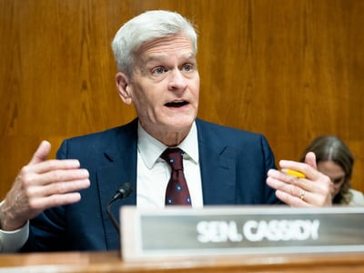 U.S. Senator Bill Cassidy (R-LA) speaking at a Senate Health, Education, Labor, and Pensions Committee hearing at the U.S. Capitol in Washington, DC. (Photo by Michael Brochstein/Sipa USA)