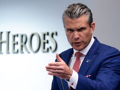 U.S. Defense Secretary Pete Hegseth speaks during a ceremony to honor Marines who served at Abbey Gate at Hamid Karzai International Airport in Kabul during the August 26, 2021, suicide bombing that killed 13 U.S. service members and roughly 170 Afghan civilians during the U.S. military evacuation from Afghanistan, at the Pentagon in Washington, D.C., U.S., August 26, 2026. REUTERS/Evelyn Hockstein